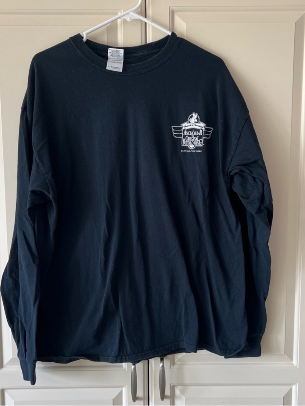 Black Long Sleeve Tee anchor bar “ Home of the original buffalo wings”